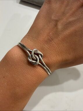 Silver Knot Cuff Bracelet
